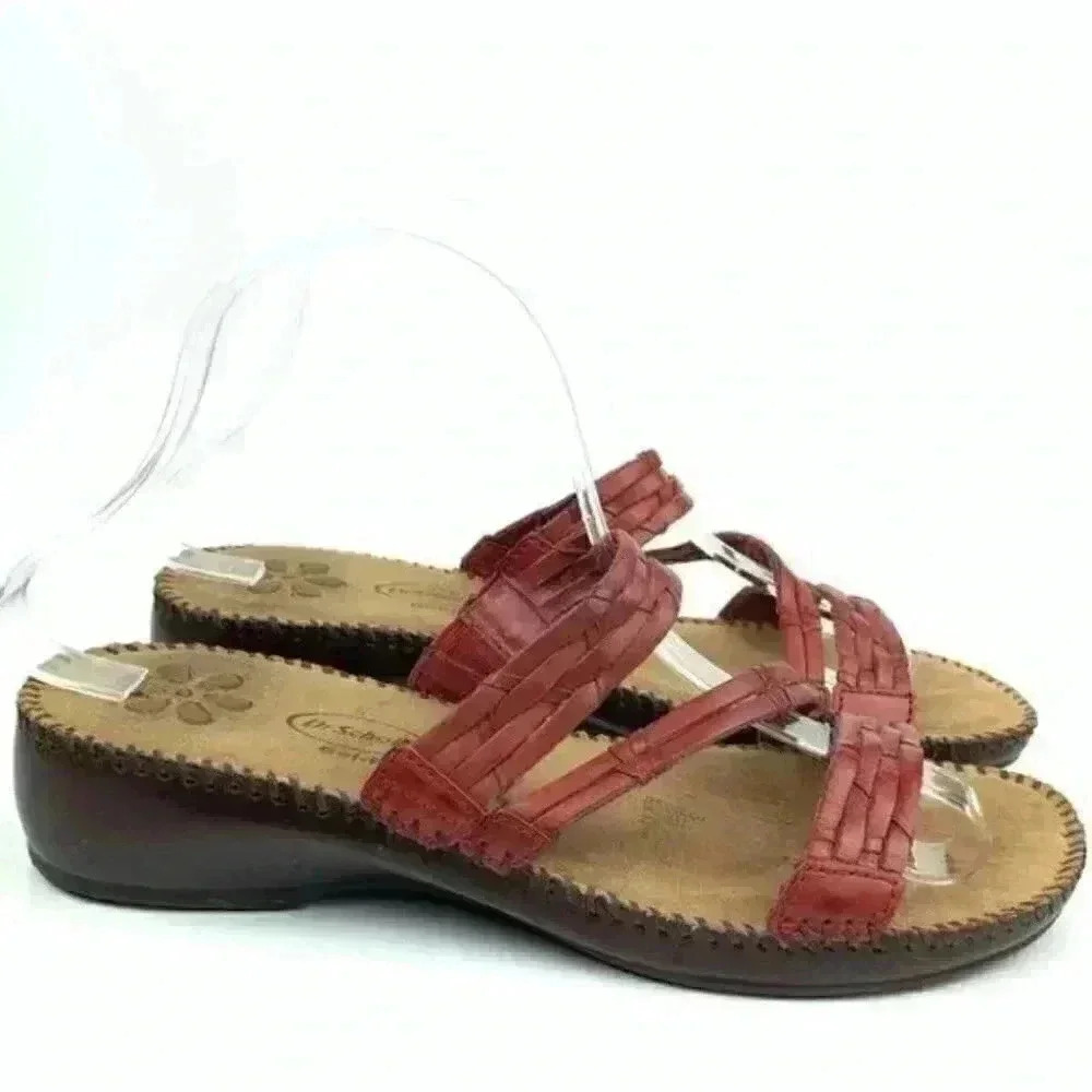 Dr Scholls sandals Betty 2 sz 8 red leather woven